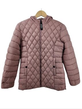 DKNY Sport Dusty Pink Puffer Jacket Girl's Size Large 14-16 Lightweight Packable